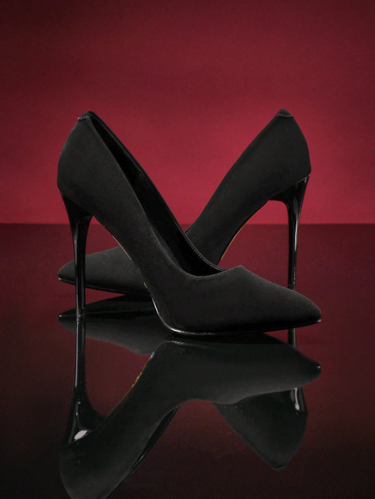 Women Point Toe Stiletto Heeled Man-Made Patent Material Pumps