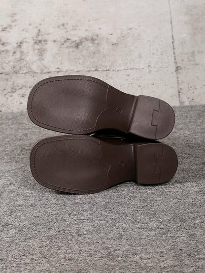 Western-Style Wrinkle Boots For Fall/Winter, Slim Fit