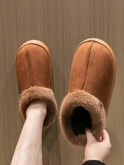 Women's Autumn/Winter Plush Lined Thick Sole Slippers, Comfortable Non-Slip Warm Indoor/Outdoor Soft Luxury Fuzzy Slides