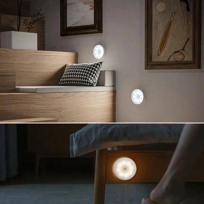 Round Motion Sensor LED Night Light, Smart Sensor Lamp
