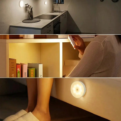 Round Motion Sensor LED Night Light, Smart Sensor Lamp