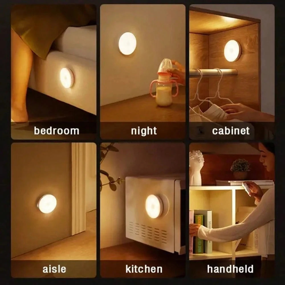 Round Motion Sensor LED Night Light, Smart Sensor Lamp