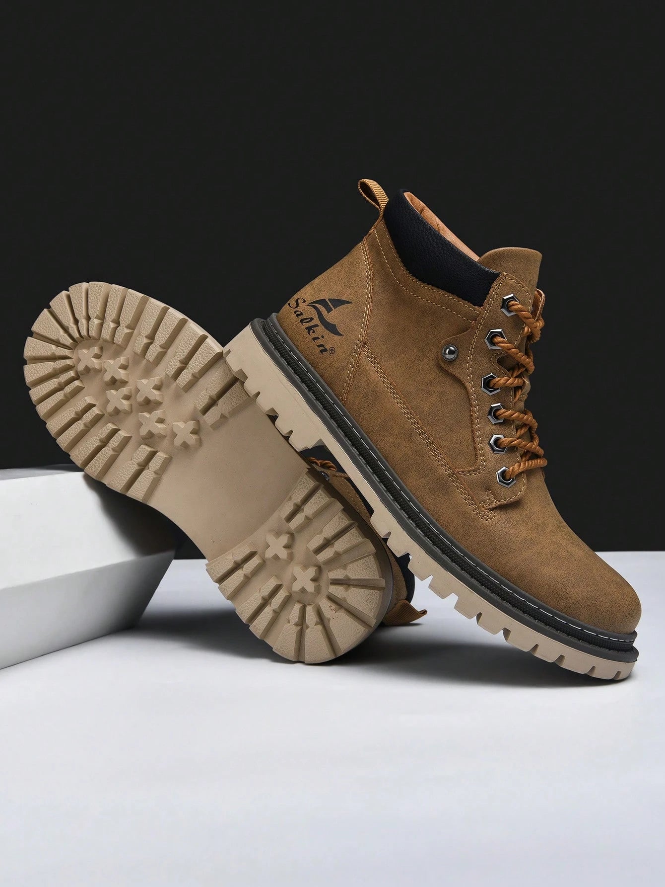 Classic Designer Handmade Men's Boots – Waterproof, Arch Support, Pressure Relief, Spacious Toe Box Outdoor Shoes