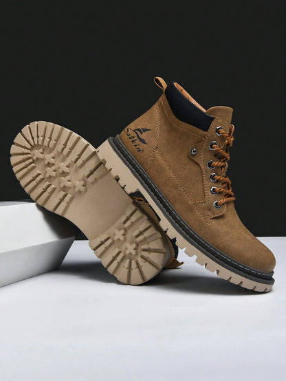 Classic Designer Handmade Men's Boots – Waterproof, Arch Support, Pressure Relief, Spacious Toe Box Outdoor Shoes