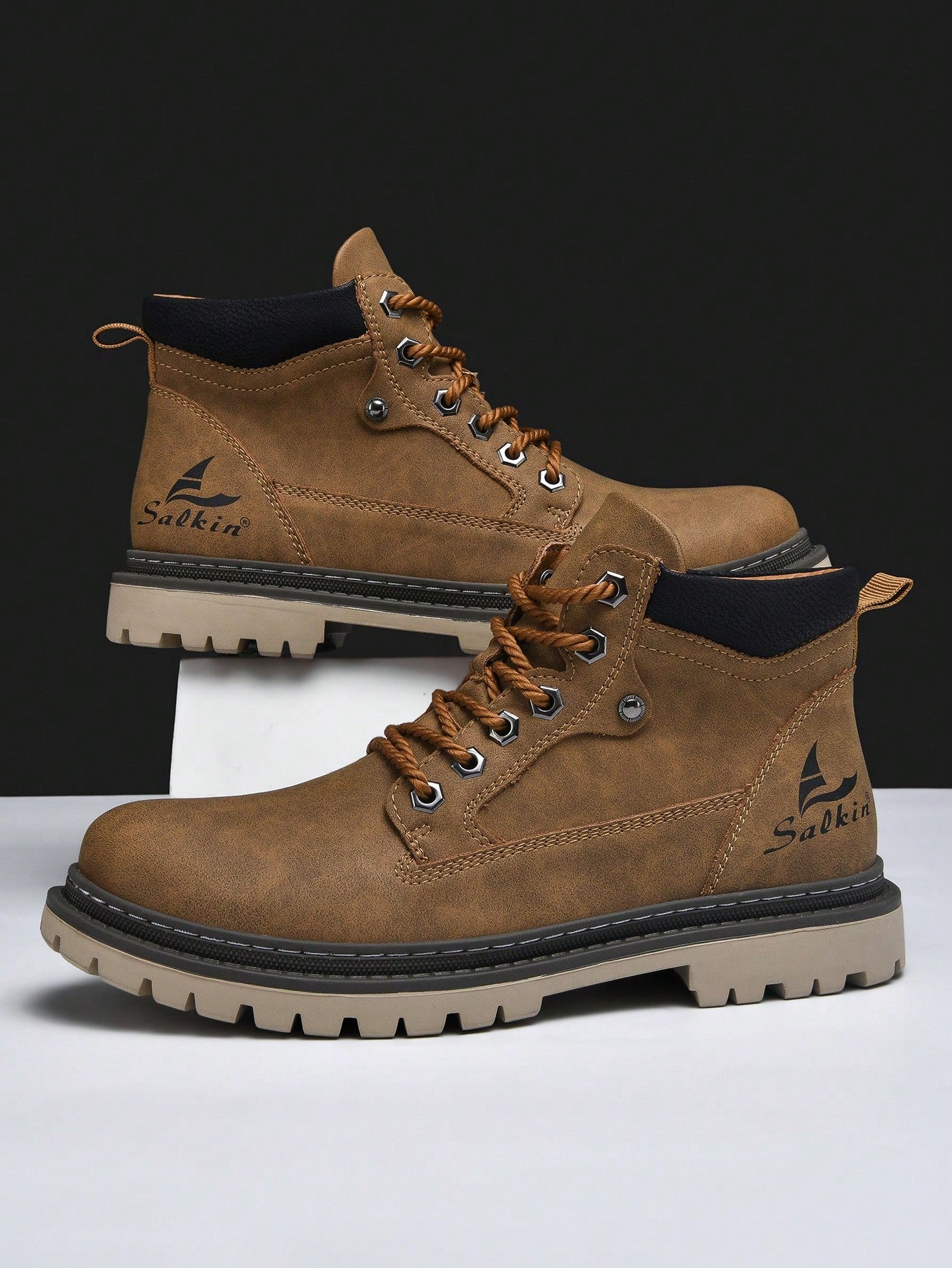 Classic Designer Handmade Men's Boots – Waterproof, Arch Support, Pressure Relief, Spacious Toe Box Outdoor Shoes