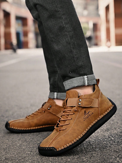 New Handmade Men's Boots With Elastic Band, Convenient Slip-On Design