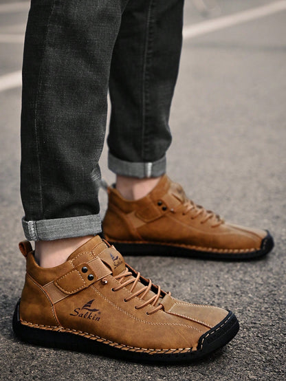 New Handmade Men's Boots With Elastic Band, Convenient Slip-On Design