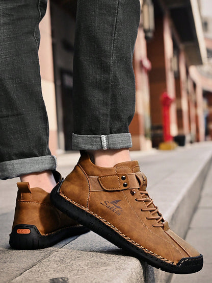 New Handmade Men's Boots With Elastic Band, Convenient Slip-On Design