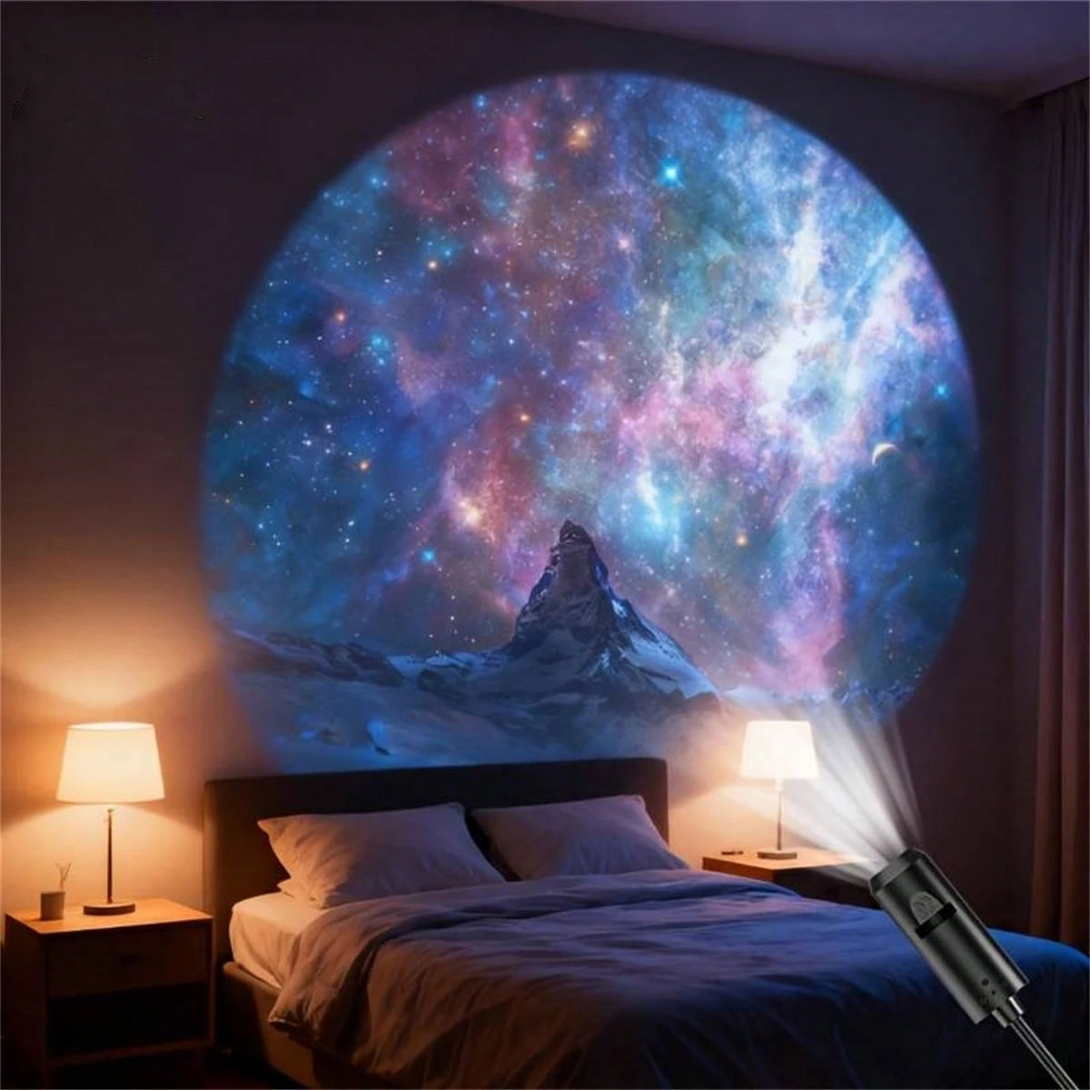 USB LED Starry Sky Projector. 360° Rotating Starry Sky Pattern.