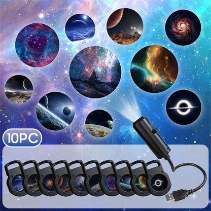 USB LED Starry Sky Projector. 360° Rotating Starry Sky Pattern.