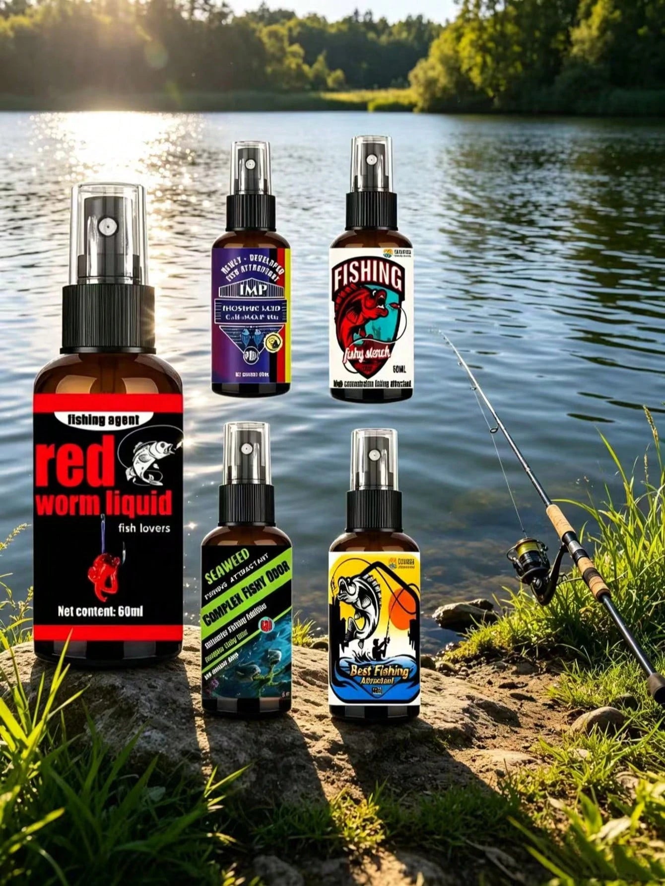 🎣 Concentrated Fish Attractant Liquid – 🐟Fast-Acting Red Worm Formula