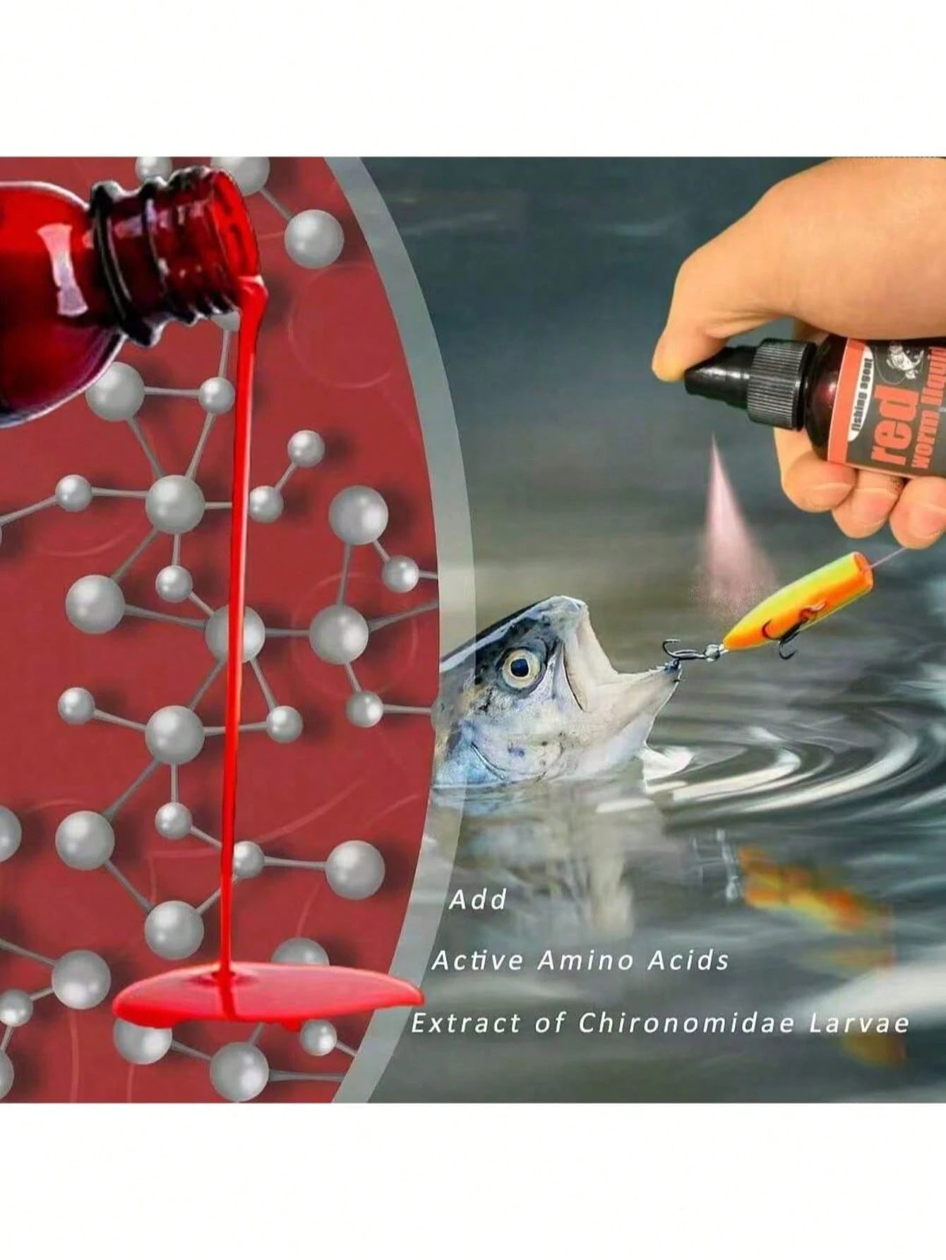 🎣 Concentrated Fish Attractant Liquid – 🐟Fast-Acting Red Worm Formula