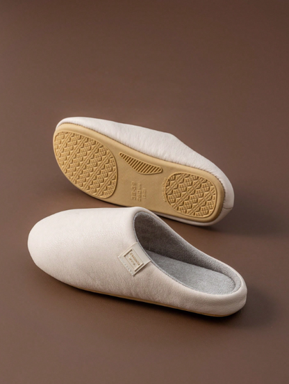 Men's Faux Leather House Slippers - Plush Thermal Lined, Memory Foam, Non-Slip Comfort Indoor Shoes