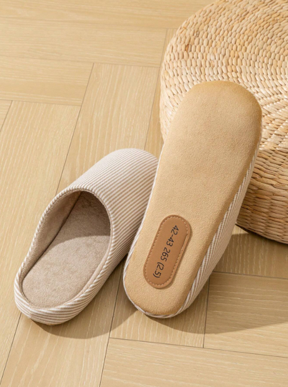 Men's Pure Cotton Slippers - Winter Non-slip and Quiet Cotton and Linen Slippers
