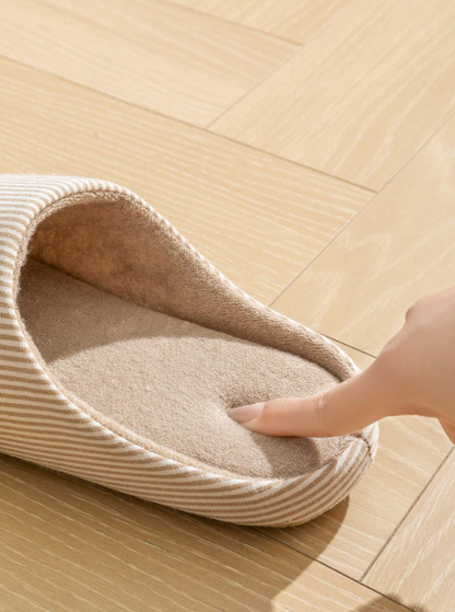 Men's Pure Cotton Slippers - Winter Non-slip and Quiet Cotton and Linen Slippers
