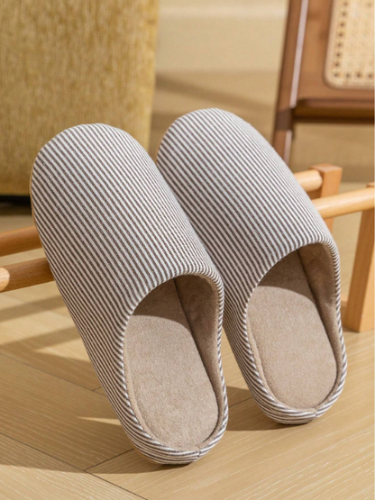 Men's Pure Cotton Slippers - Winter Non-slip and Quiet Cotton and Linen Slippers
