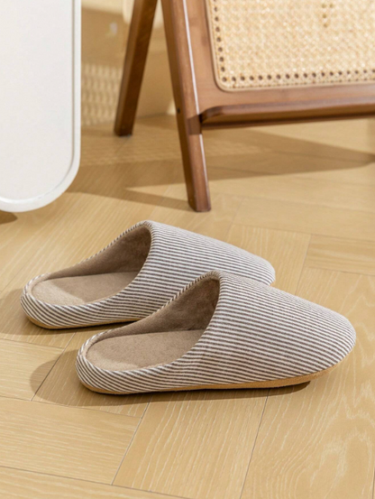 Men's Pure Cotton Slippers - Winter Non-slip and Quiet Cotton and Linen Slippers