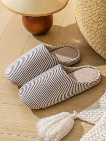 Men's Pure Cotton Slippers - Winter Non-slip and Quiet Cotton and Linen Slippers
