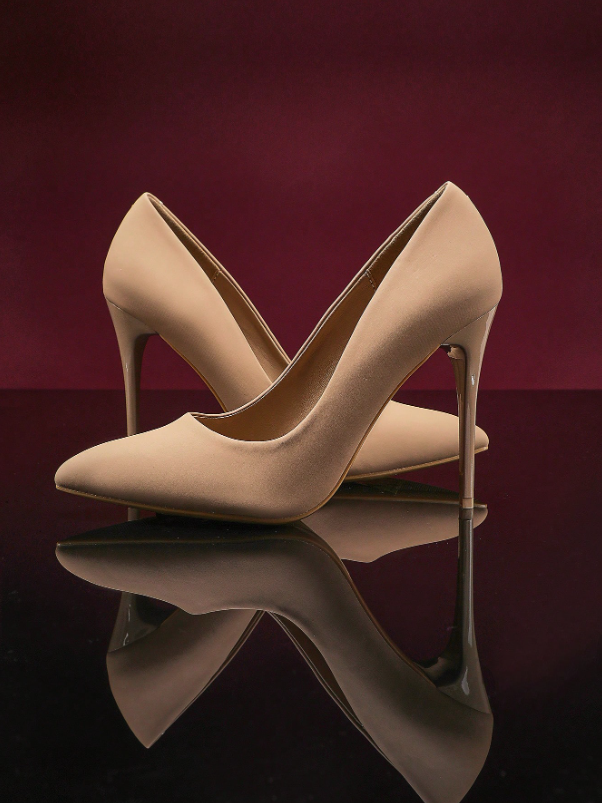 Women Point Toe Stiletto Heeled Man-Made Patent Material Pumps
