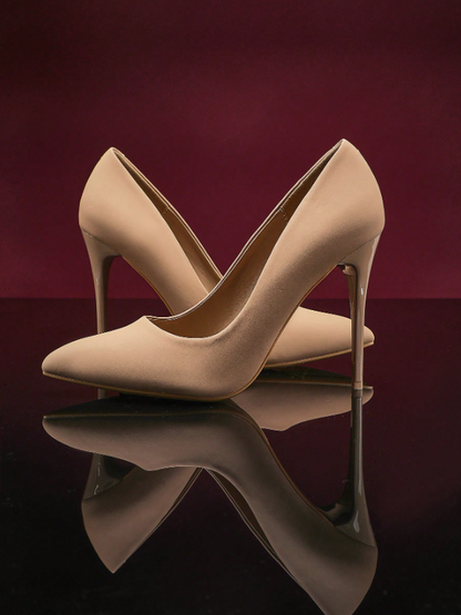 Women Point Toe Stiletto Heeled Man-Made Patent Material Pumps