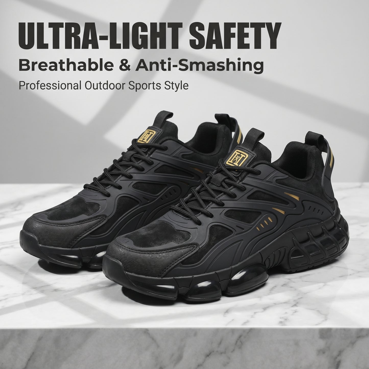 Men's Sneakers, Lightweight Breathable Anti-Smash Work Shoes