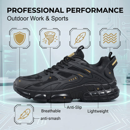 Men's Sneakers, Lightweight Breathable Anti-Smash Work Shoes