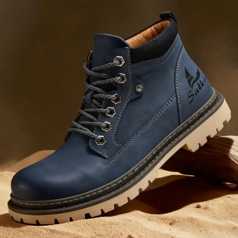 Classic Designer Handmade Men's Boots – Waterproof, Arch Support, Pressure Relief, Spacious Toe Box Outdoor Shoes